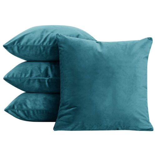 DECONOVO TEAL VELVET DECOR THROW PILLOW