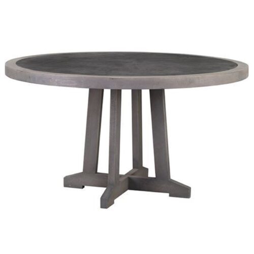 HERMOSA ROUND GRAY WOOD CONCRETE DINING TABLE