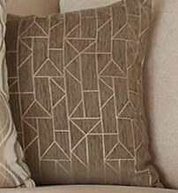 BROWN AND GOLD GEOMETRIC THROW PILLOW