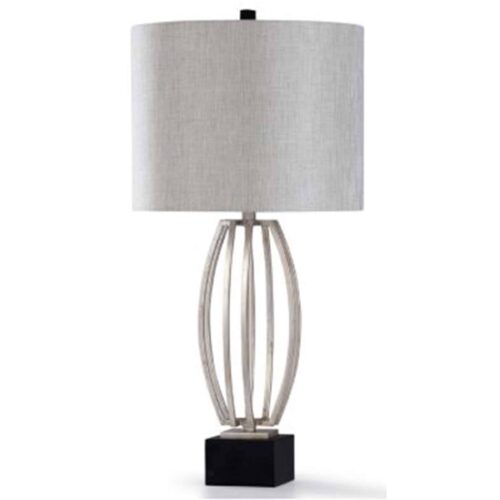 SILVER LEAF STEEL TABLE LAMP