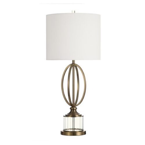 HAYLA GOLD SATIN BRASS WITH GLASS LAMP