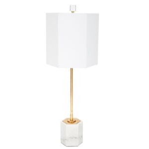SCOUT HEXAGONAL WHITE MARBLE BUFFET LAMP