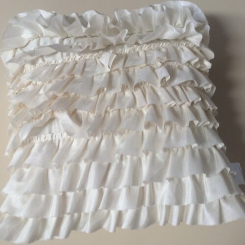 WHITE RUFFLE PILLOW