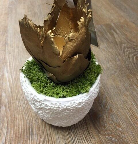 REEF VASE SMALL CACHO POD GOLD