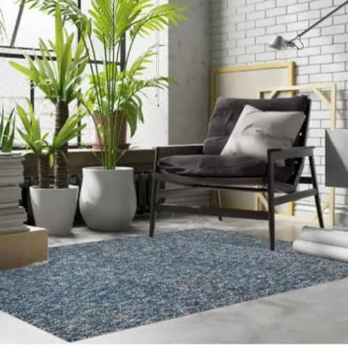 INDIGO IVORY HEATHER RUG  3′ X 5′