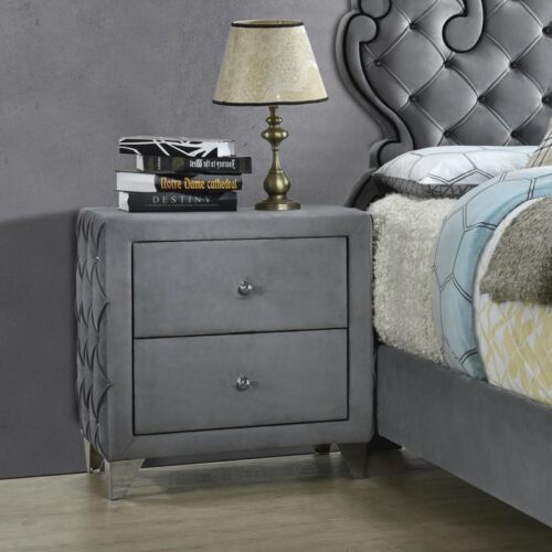 SANDBOARD 2-DRAWER BUTTON TUFTED NIGHSTAND