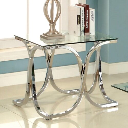 CONTEMPORY NICKEL END TABLE