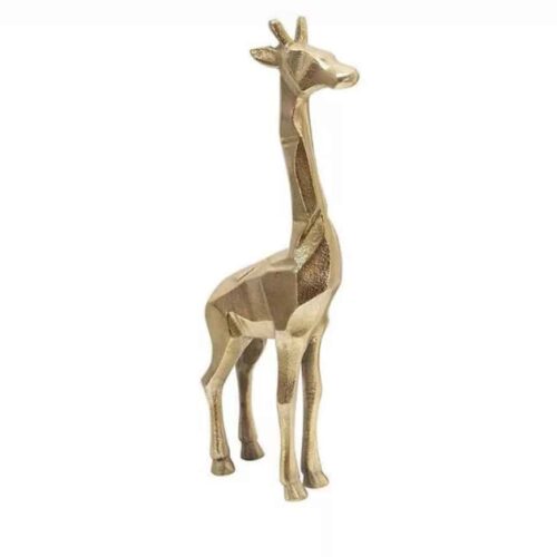 GOLD ALUMINUM STANDING GIRAFFE