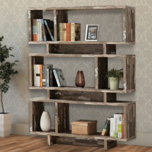 DISTRESSED WOOD BOOKCASE