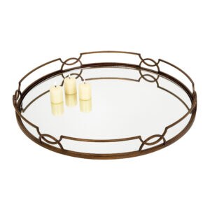 MADELINE GOLD MIRRORED OTOMAN TRAY