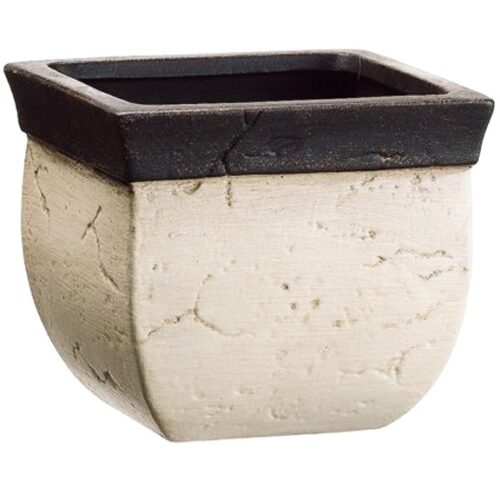 WHITE CERAMIC SQUARE POT