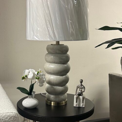 WHITE WASH TABLE LAMP