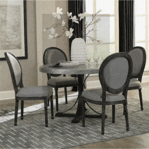 ROCHELLE ZINC ROUND DINING TABLE