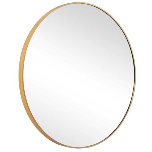 34″ ROUND MIRROR , BRUSHED GOLD