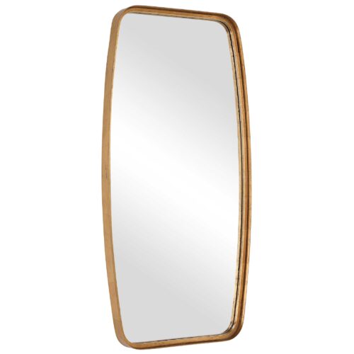 CURVED RECTANGULAR MIRROR, GOLD LEAF