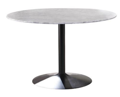 BARTOLE ROUND DINING TABLE White and Matte Black
