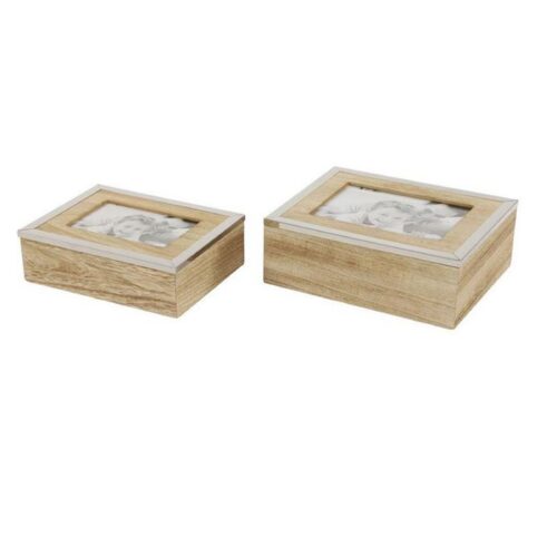 NATURAL WOOD JEWERLY BOX, SET OF 2