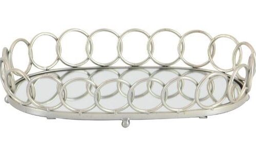 22″ SILVER METAL GLAM TRAY