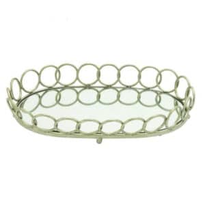 22″ SILVER METAL GLAM TRAY