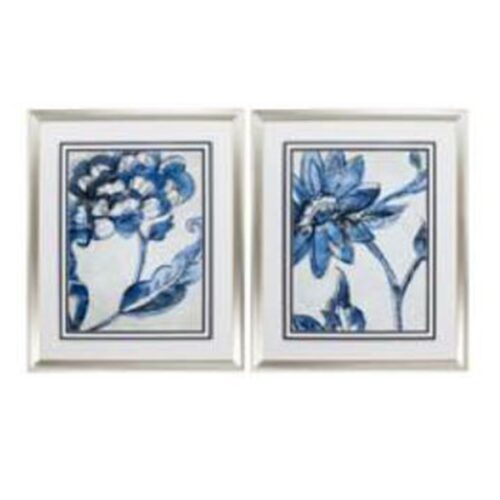 VINTAGE PORCELAIN BLUE ART SET OF 2