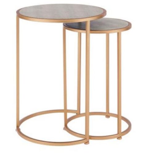 ANZA FAUX SHAGREEN NESTING SIDE END TABLES