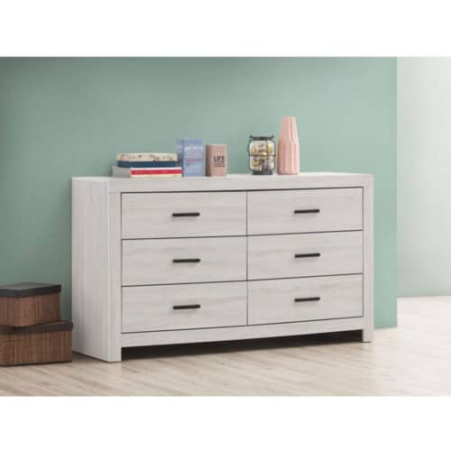 BRANTFORD 6-DRAWER DRESSER, COASTAL WHITE