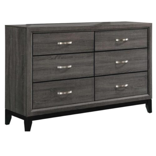 WATSON 6 DRAWER DRESSER OAK GREY AND BLACK