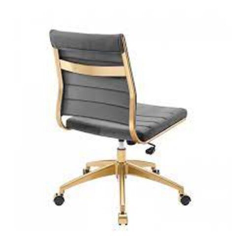 GREY VELVET MIDBACK OFFICE CHAIR