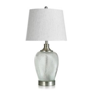 STYLECRAFT CLEAR RIBBED SWIRL CLEAR GLASS LAMP