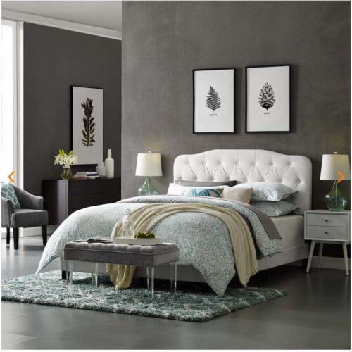 QUEEN FAUX LEATHER BED