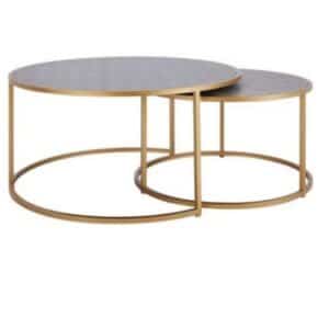 Anza Faux Shagreen Nesting Coffee Table Set of 2