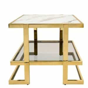 MARBLE AND GLASS SIDE TABLE