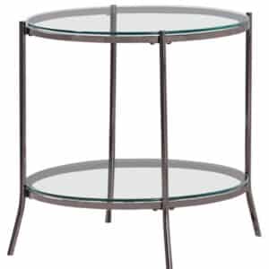 LAURIE ROUND GLASS END TABLE