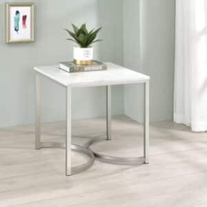 LEONA FAUX MARBLE END TABLE