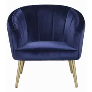 Upholstered Sloped Arm Accent Chair Blue