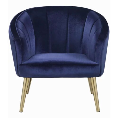 Upholstered Sloped Arm Accent Chair Blue