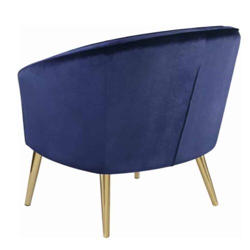 Upholstered Sloped Arm Accent Chair Blue