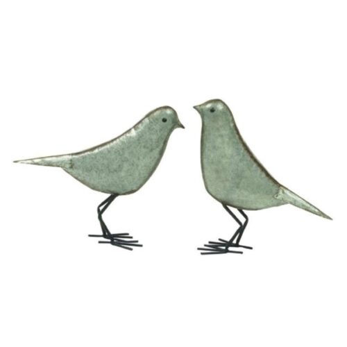 SET OF 2 METAL BIRD SCULPTURE