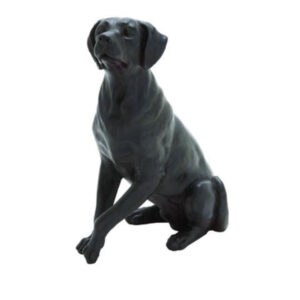 BROWN TRADITIONAL POLYSTONE SCULPTURE, DOG