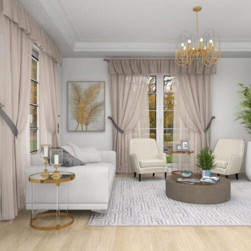 GOLD CONTEMPORARY ACRYLIC ACCENT TABLE