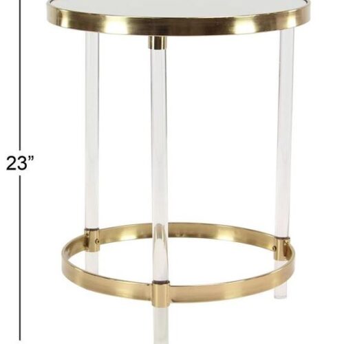 GOLD CONTEMPORARY ACRYLIC ACCENT TABLE