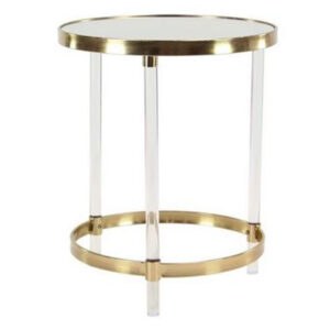 GOLD CONTEMPORARY ACRYLIC ACCENT TABLE, 23″ X 19″