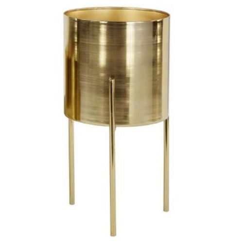 GOLD METAL CONTEMPORARY PLANTER, 18″