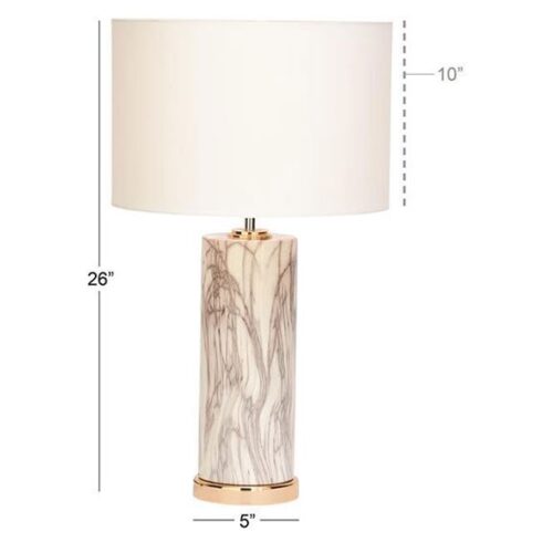 COSMOLIVING BY COSMOPOLITAN GOLD STONE GLAM TABLE LAMP  26″ X 15″ X 15″