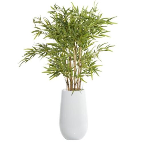 WHITE FIBERGLASS CONTEMPORARY ARTIFICIAL FOLIAGE, 37″ X 35″ X 54″