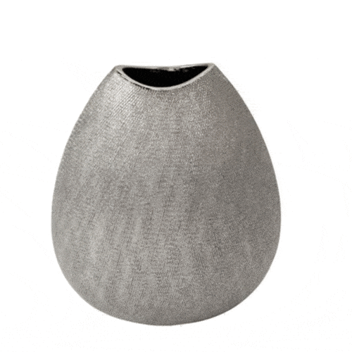 SILVER TEARDROP CERAMIC VASE