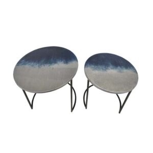 SAGEBROOK HOME SET OF TWO ROUND SIDE TABLES
