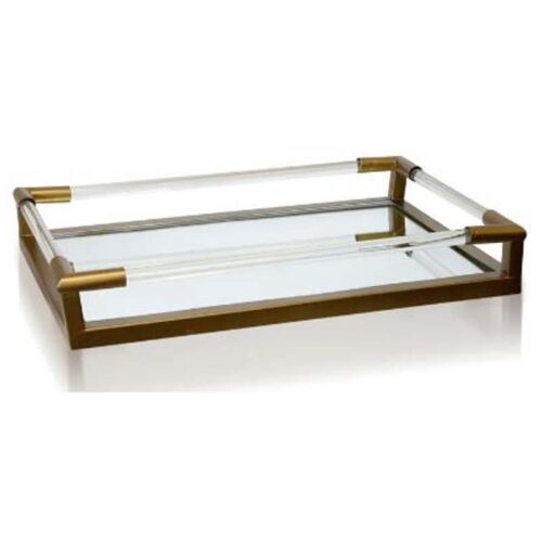 CLEAR GLASS & GOLD TRAY