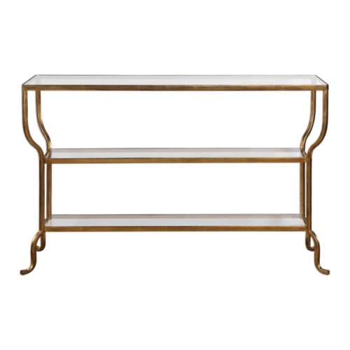 DELINE ANTIQUE GOLD CONSOLE TABLE