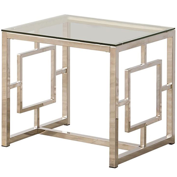 SQUARE NICKEL END TABLE